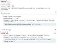 bakke med sublemma bakke ud